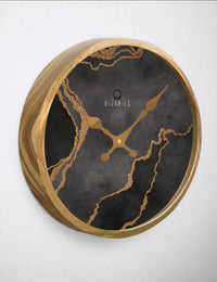 Thumbnail for Grey Gold Abstract Wall Clock