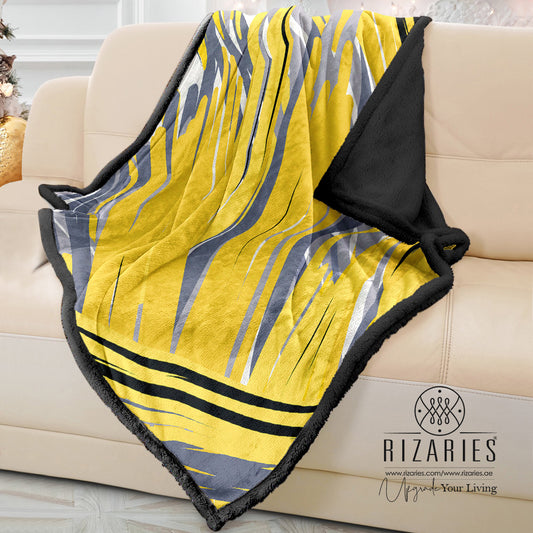 Soft Yellow Abstract Sofa Blanket Throw