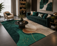 Thumbnail for Beige Green Wavy Centerpiece (Rug)