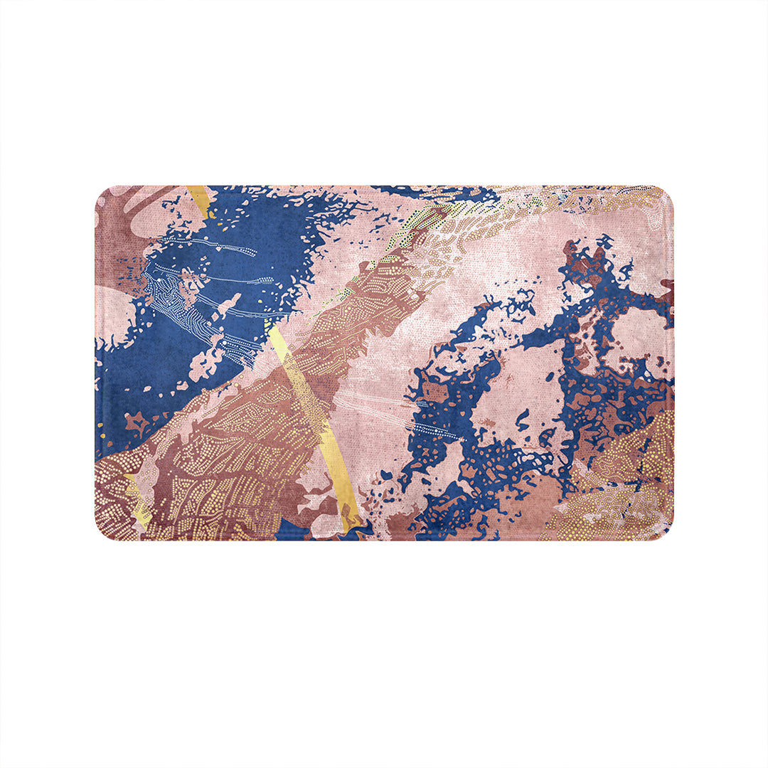 SuperSoft Pink Navy Abstract Door Mat