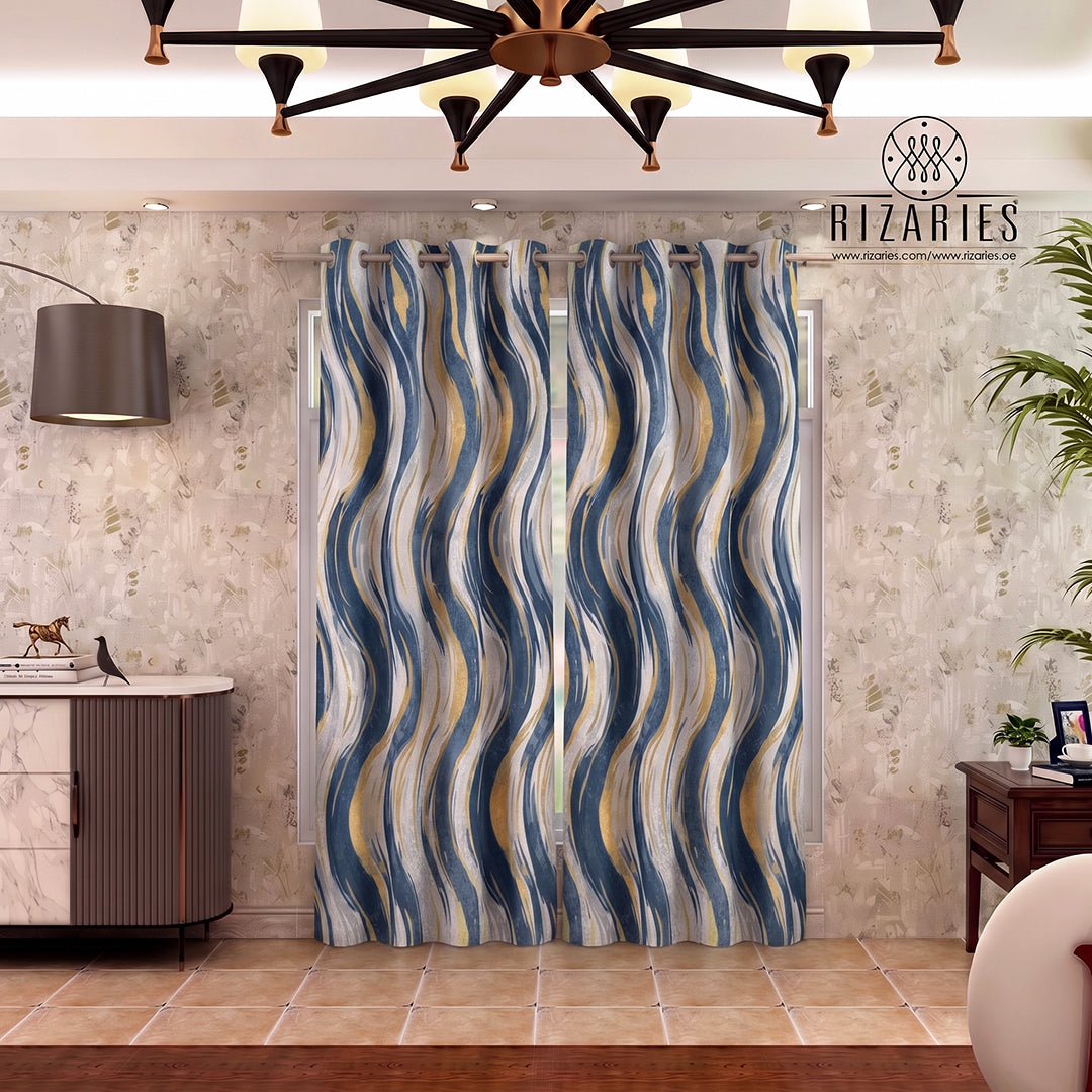 Blue Waves Curtains