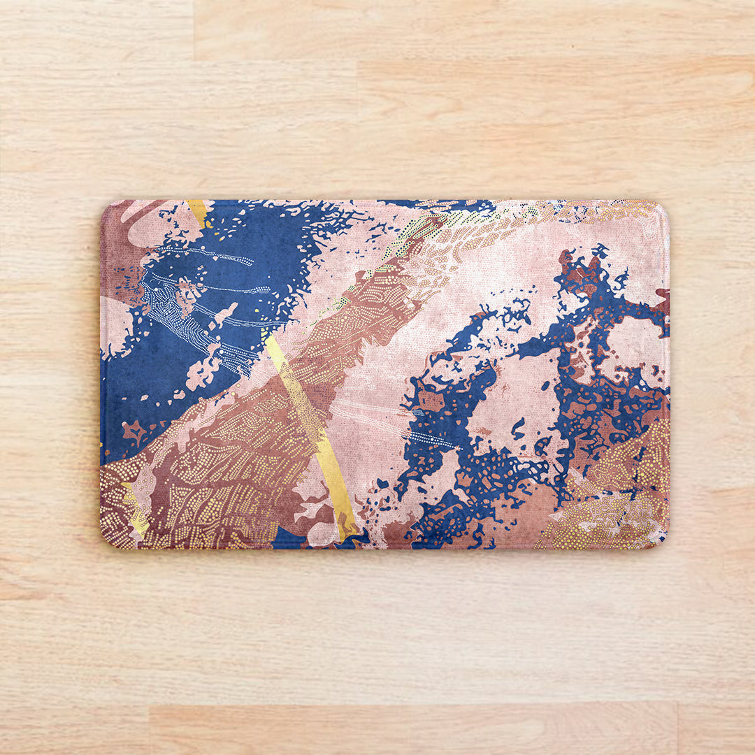 SuperSoft Pink Navy Abstract Door Mat