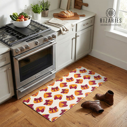 Autumn Pumpkin & Bow Kitchen Mat