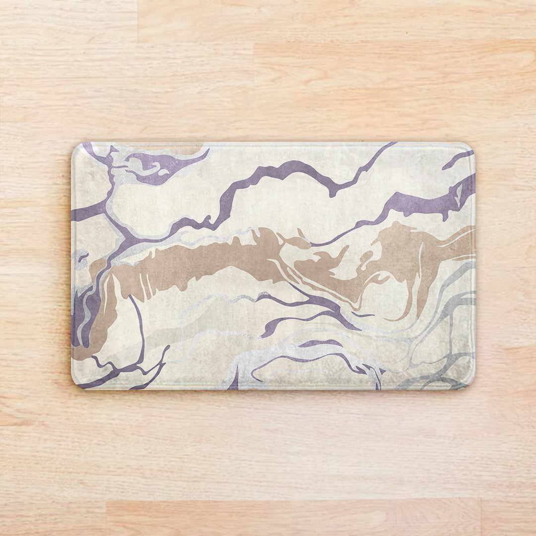 SuperSoft Purple Cream Marble Door Mat