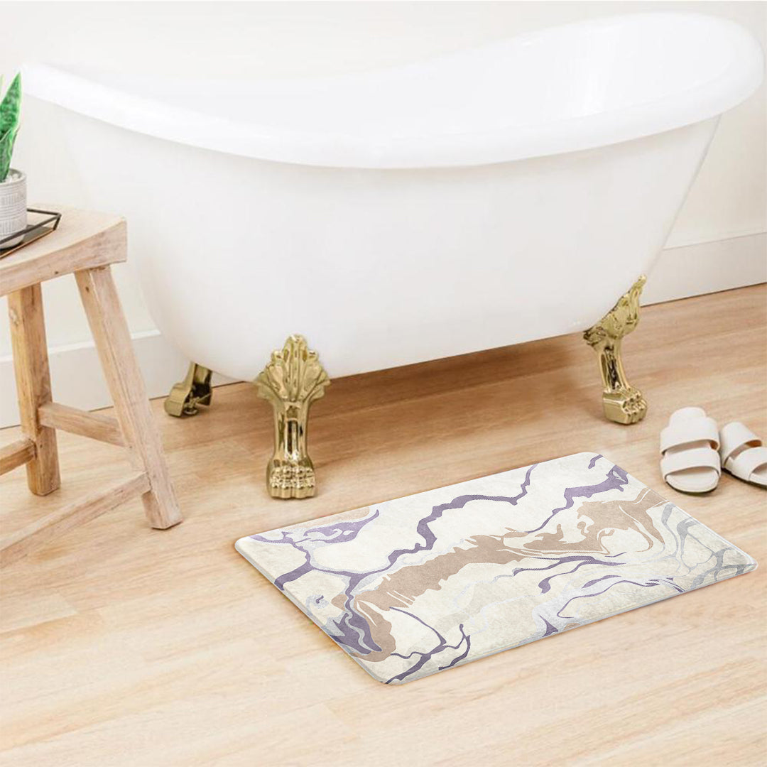 SuperSoft Purple Cream Marble Door Mat