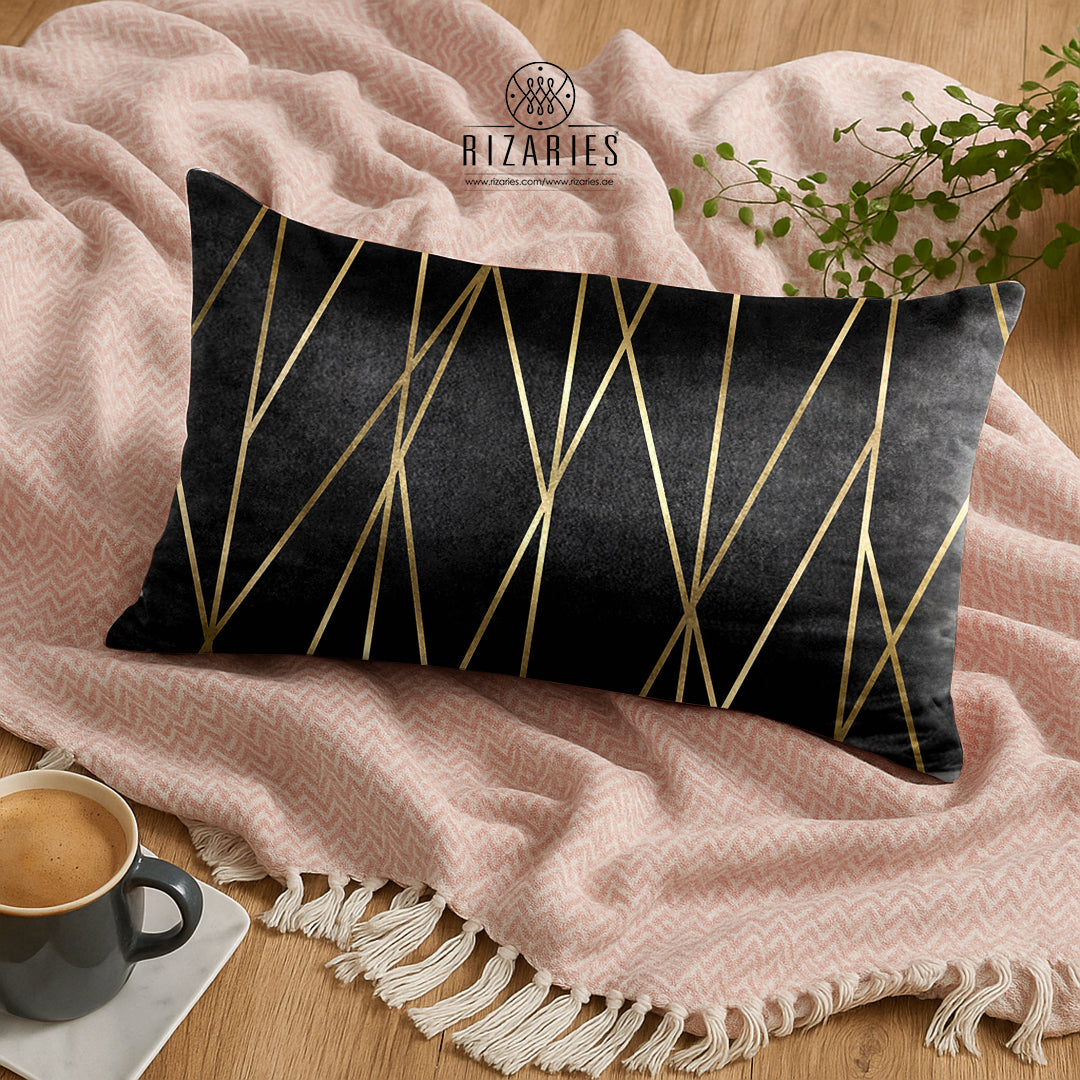 SuperSoft Midnight Gold Lines Rectangle