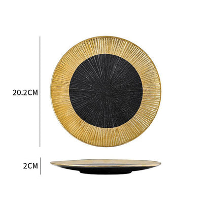 Royal Black & Gold Porcelain Plates