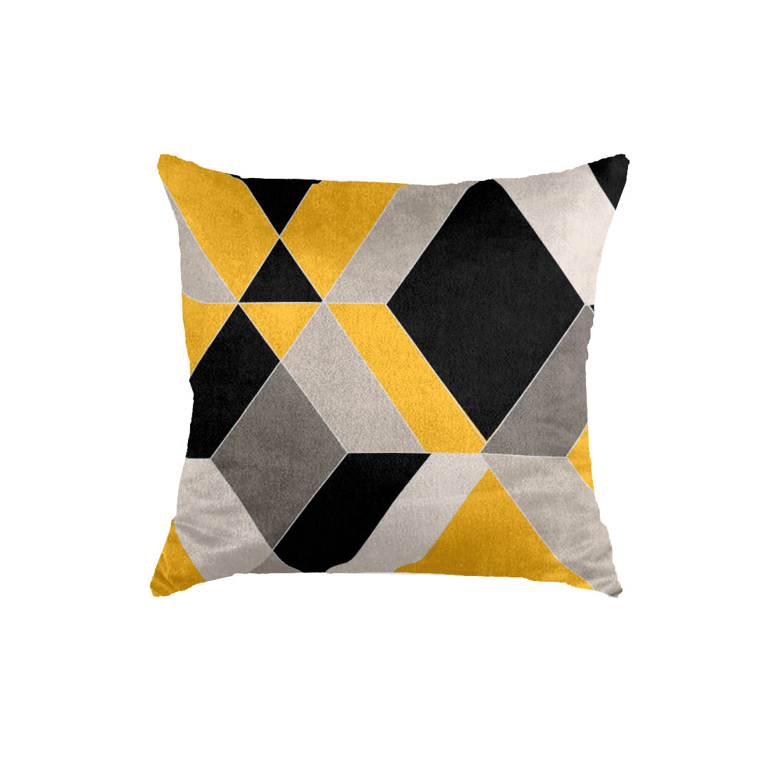 SuperSoft Yellow Black Diamond Throw Cushion