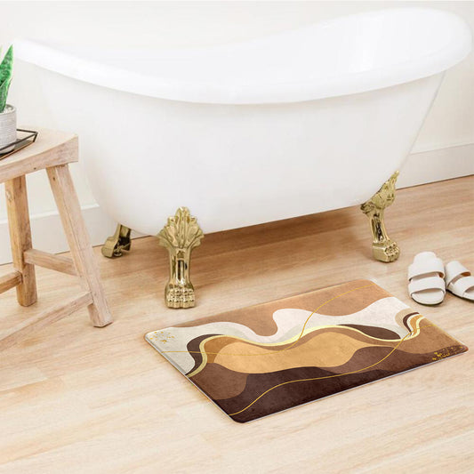 SuperSoft Beige Brown Wavy Door Mat