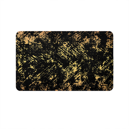 SuperSoft Black Gold Abstract Pattern Door Mat