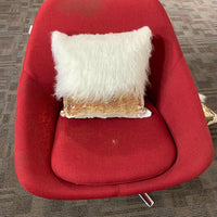 Thumbnail for Monster fur & Sequence White Gold Throw Pillow