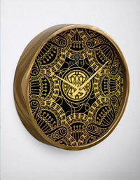 Thumbnail for Gold Geometric with Black Wall Clock