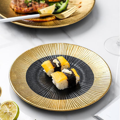 Royal Black & Gold Porcelain Plates