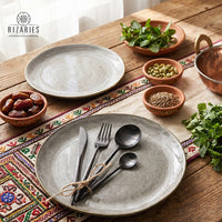 Rustic Stone Grey Porcelain Plates