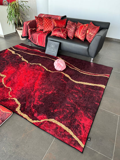 Maroon Abstract Centerpiece (Rug)