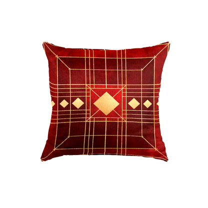 SuperSoft Maroon Geometric Throw Cushion