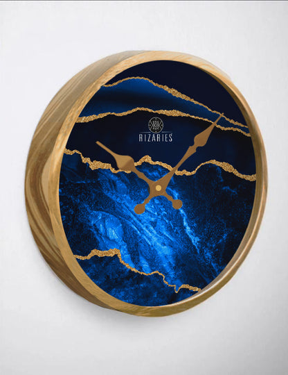 New Blue Gold Wall Clock