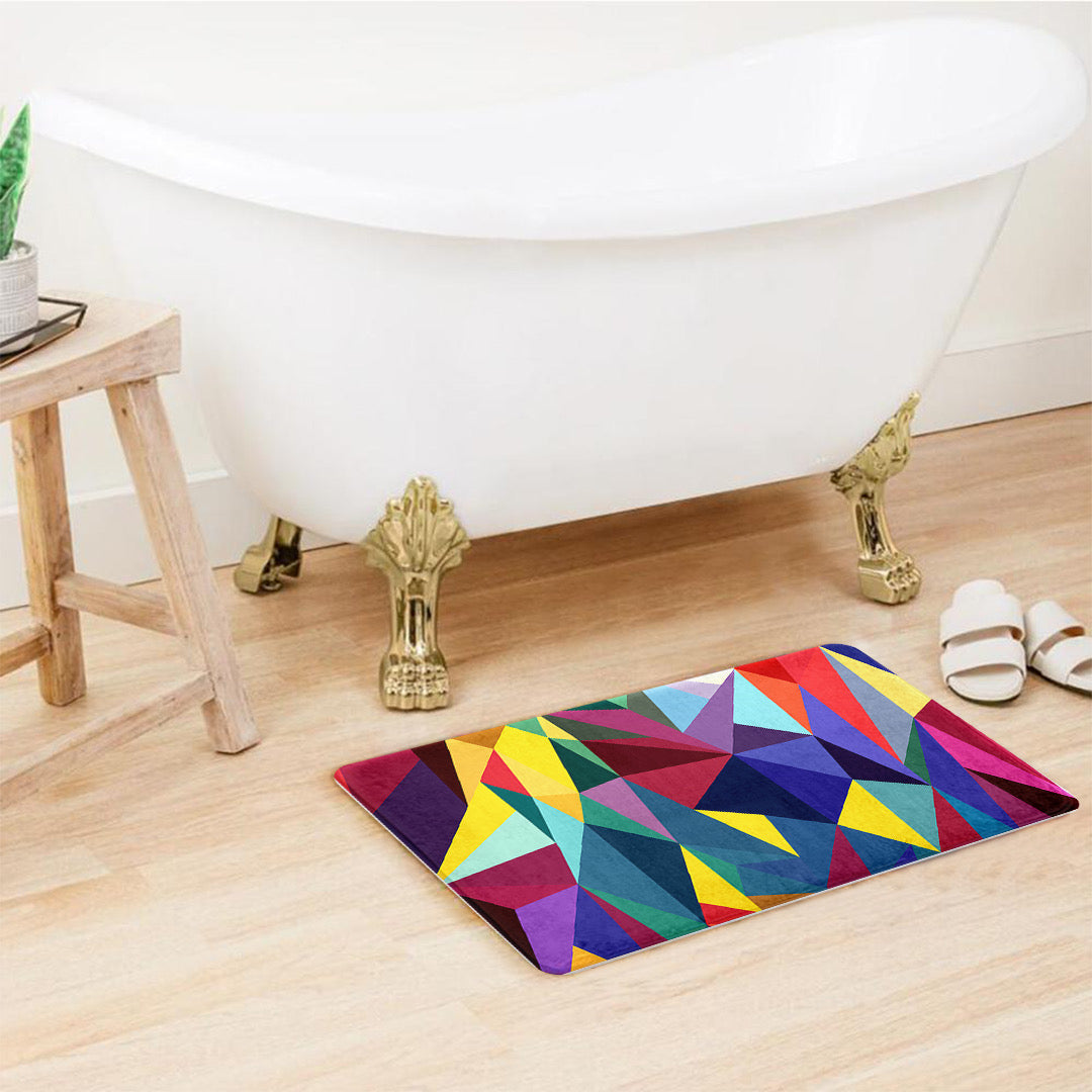 SuperSoft Colorful Traingle Geometric Door Mat