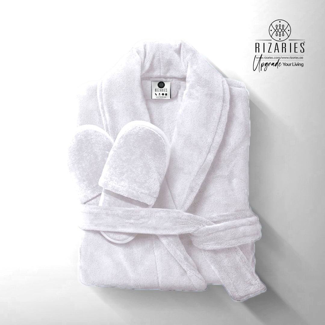 Velour Bathrobe and Slippers Set