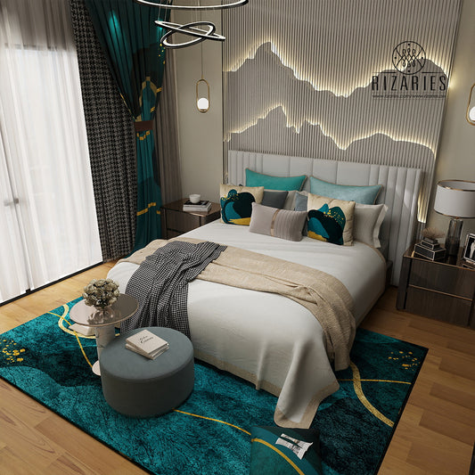 Sea Green Wavy Bundle of 4 Bedroom Series (READ DESCRIPTION)