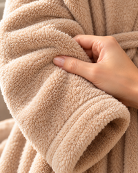 Soft Coral Fleece Zipper Unisex Bathrobe