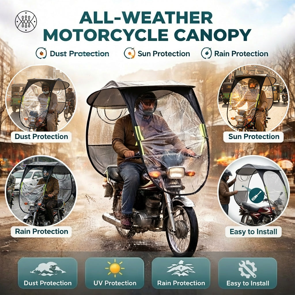All Weather Bike Open Canopy - Protects from RAIN, UV SUNLIGHT & Dust