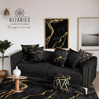 Thumbnail for New Black Gold Abstract Throw Pillow Set of 6