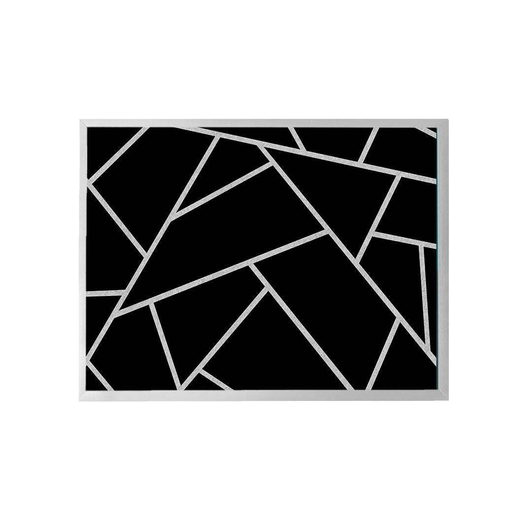 Black & Silver Lines Canvas Painting