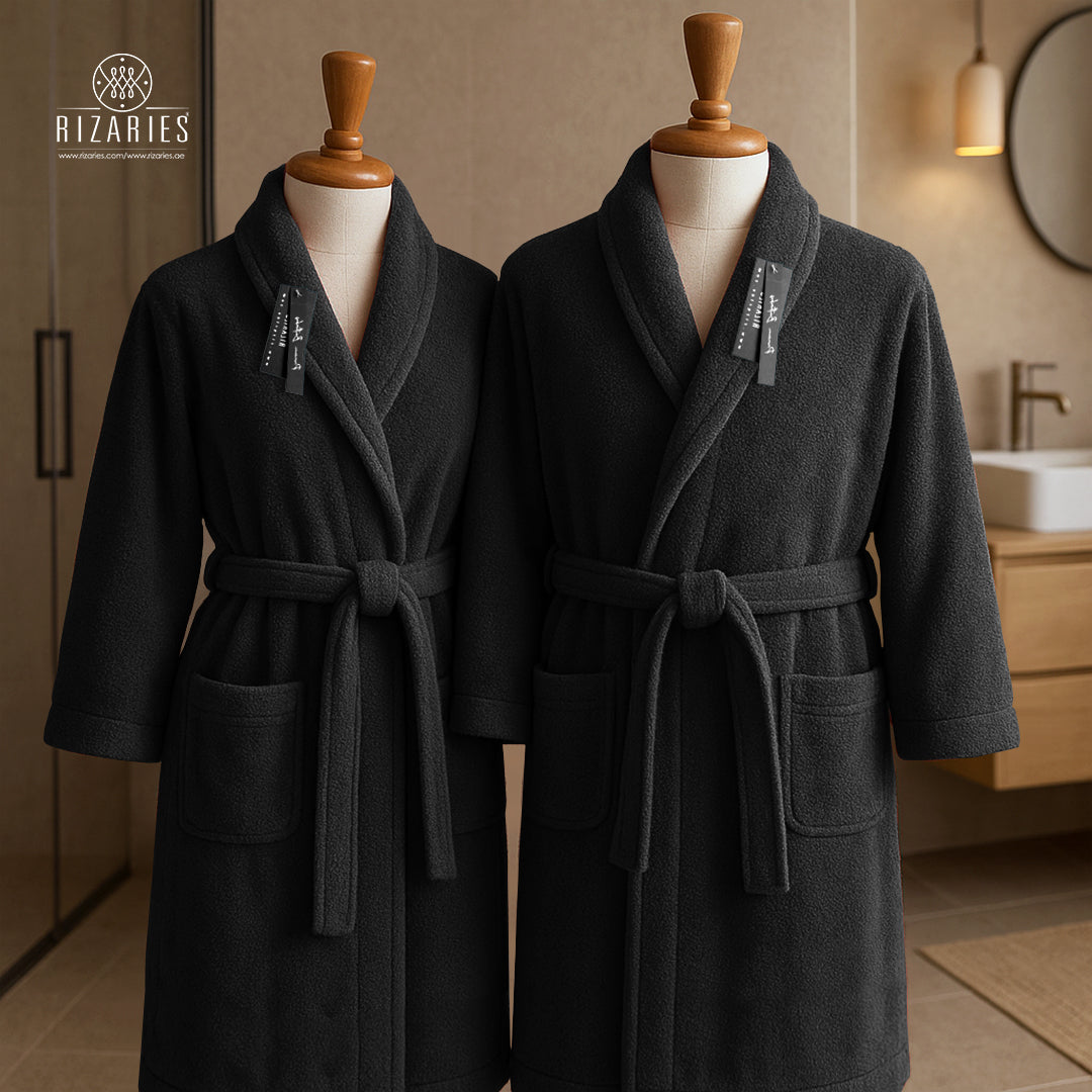 Couple Set Black (2 Velour Bathrobe)