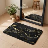 SuperSoft Midnight Gold Marble Door Mat