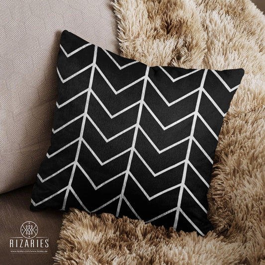 SuperSoft Arrow Black Silver Throw Pillow