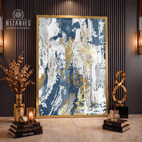 Blue Brush Canvas Painting