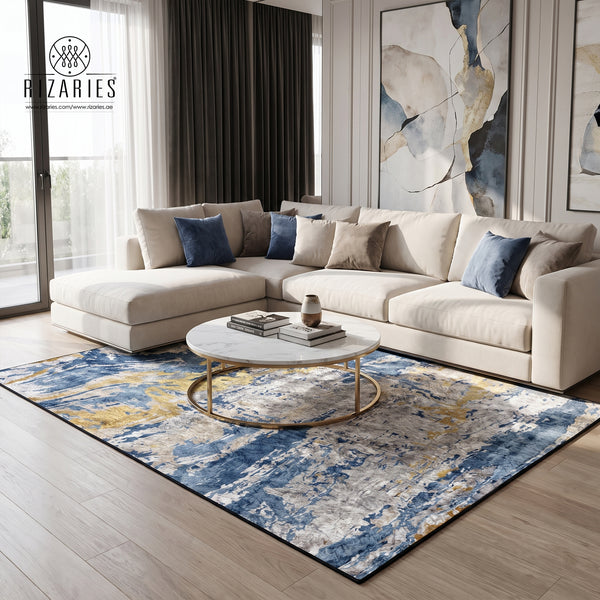 Blue Brush Centerpiece (Rug)