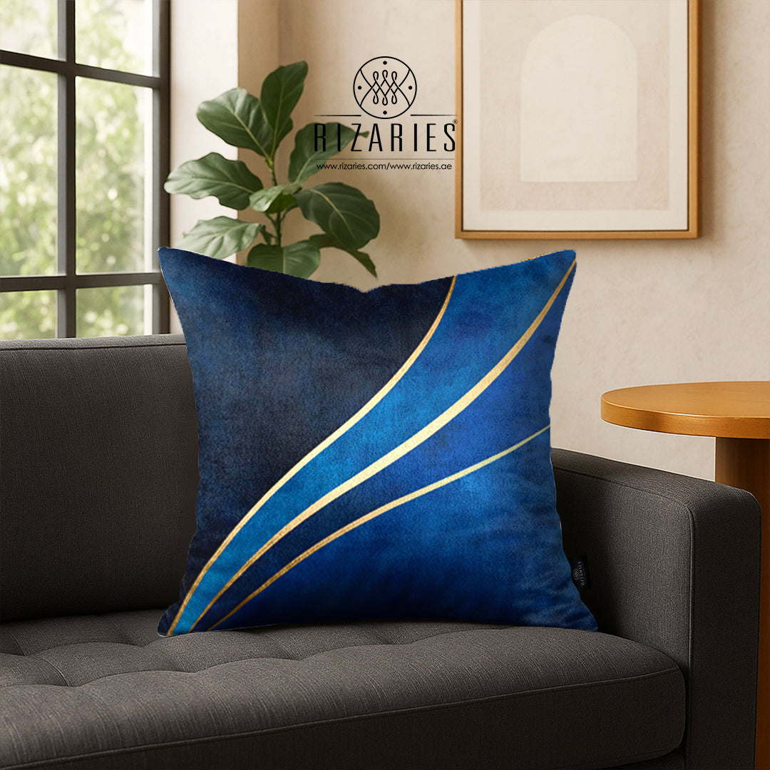 SuperSoft Shades of Blue Waves Throw Pillow