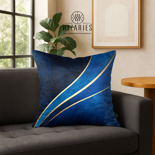 SuperSoft Shades of Blue Waves Throw Pillow