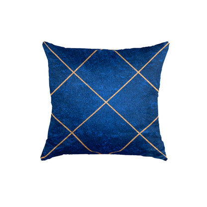 SuperSoft Blue & Gold Diamonds Throw Cushion