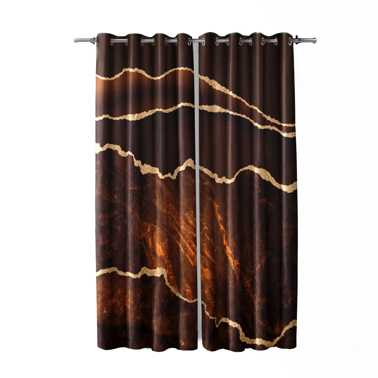 Brown Lava Abstract Curtains