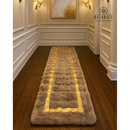 SuperSoft Box Style Fur with Gold Runner Rug