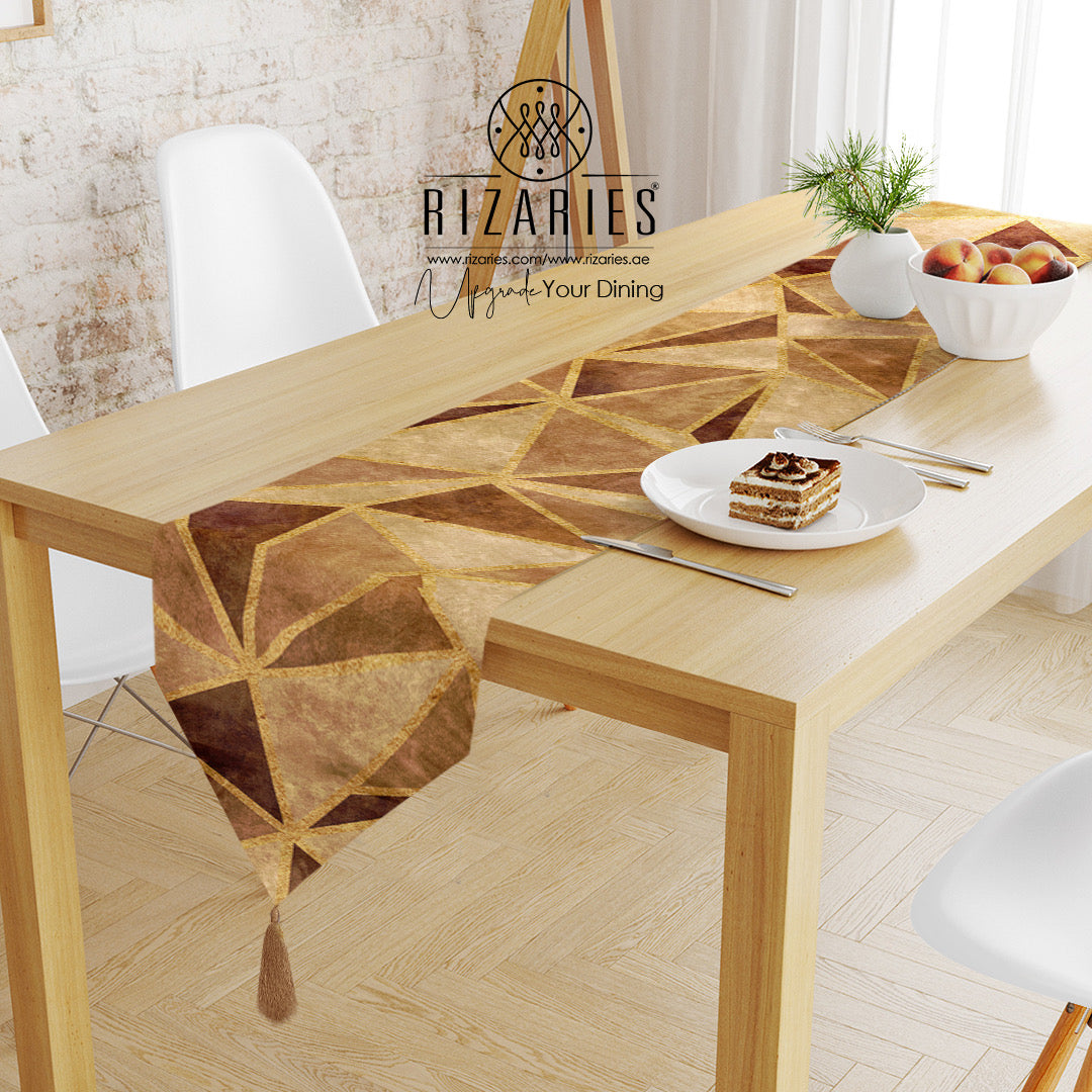 Copper Gold Triangle Table Runner