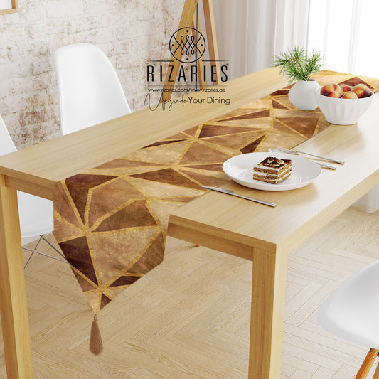 Copper Gold Triangle Table Runner