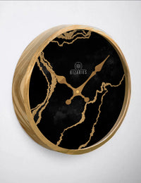 Thumbnail for Black & Gold Abstract Wall Clock