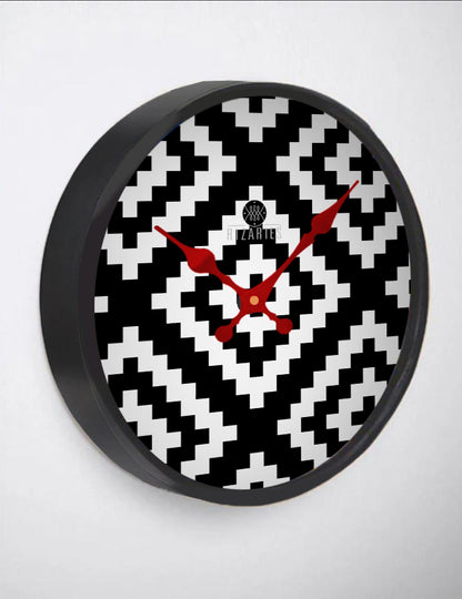 Black & White Geometric Wall Clock