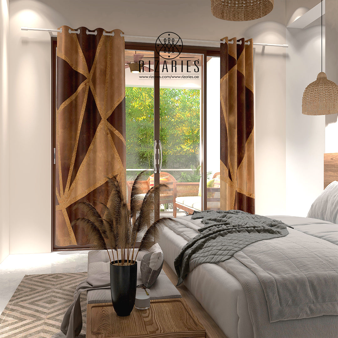 Copper Gold Triangle Curtains (CLEARANCE SALE)
