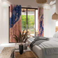 Pink Navy Gold Abstract Curtains (CLEARANCE SALE)