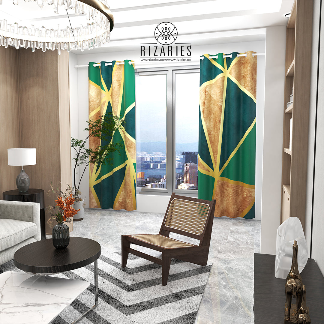 Emerald Copper Triangle Curtains (CLEARANCE SALE)