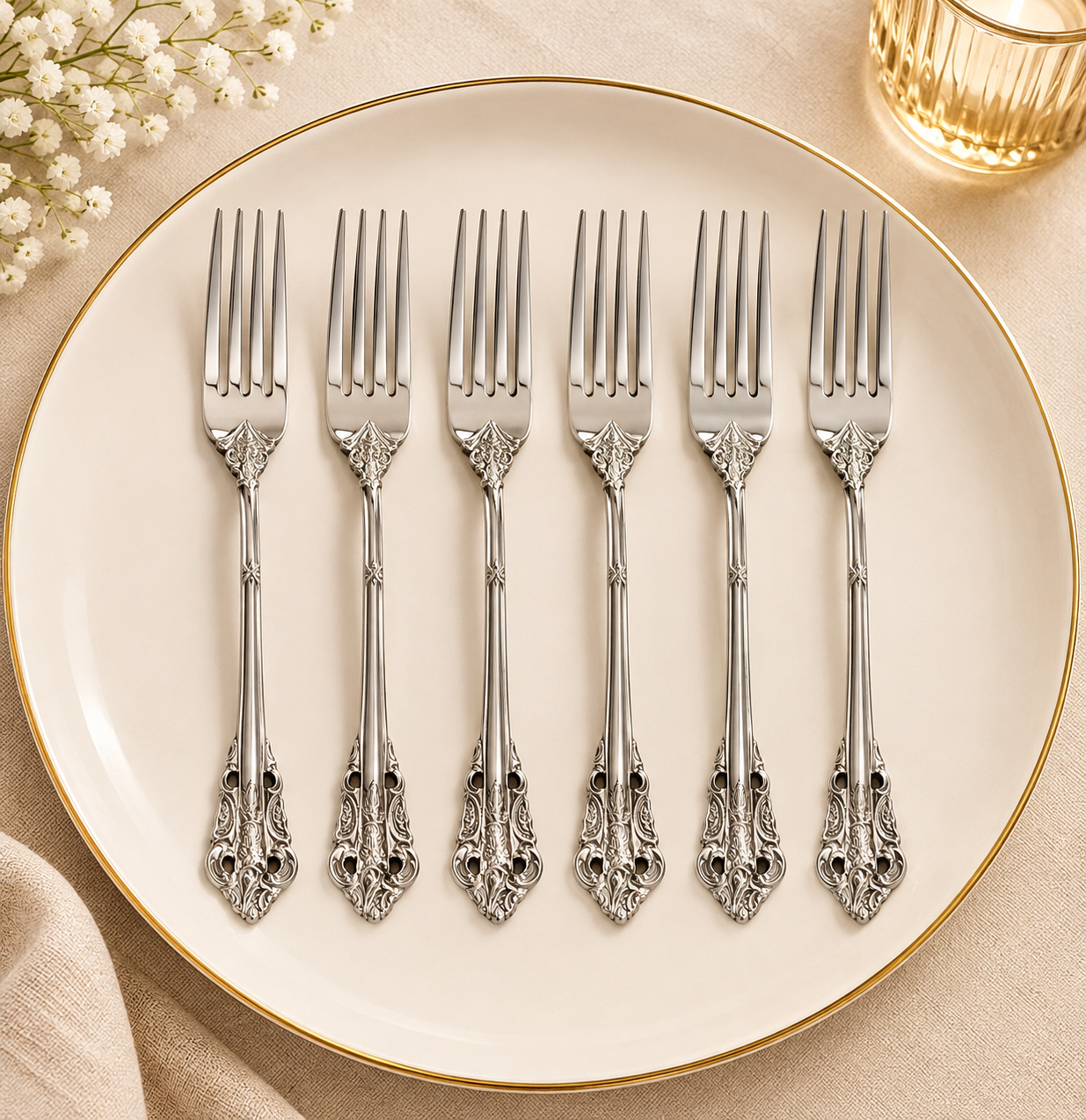 Silver Fork Set (6 Pcs)