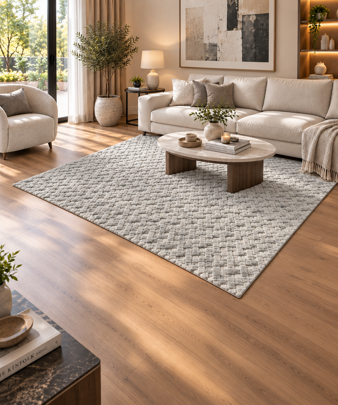SuperSoft Brick Pattern Fur Centerpiece (Rug)