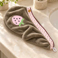 Microfiber Hair Towel Wrap with Button Loop | Quick-Dry Hair Turban
