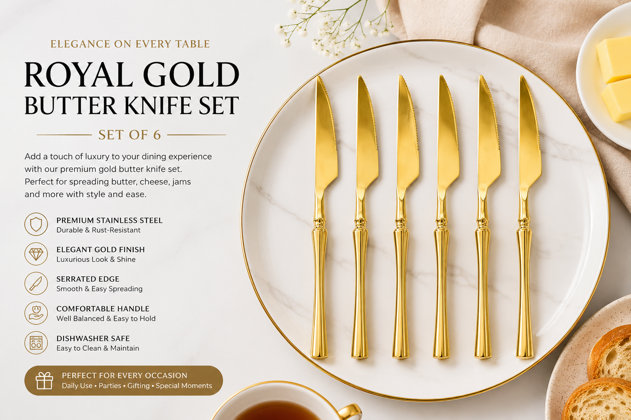 Shiny Gold Forks Set (6 Pcs)