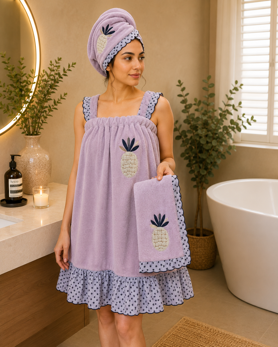 Purple Pineapple 3 PCS SPA COMFORT SET